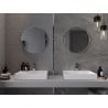 Mexen Loft okrúhle kúpeľňové zrkadlo 60 cm, rám inox - 9850-060-060-000-10