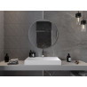 Mexen Loft okrúhle kúpeľňové zrkadlo 80 cm, inox rám - 9850-080-080-000-10