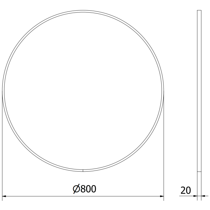 Mexen Loft okrúhle kúpeľňové zrkadlo 80 cm, rám inox - 9850-080-080-000-10