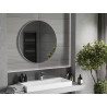 Mexen Loft kúpeľňové okrúhle zrkadlo 90 cm, rám inox - 9850-090-090-000-10