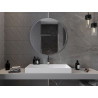 Mexen Loft kúpeľňové okrúhle zrkadlo 90 cm, rám inox - 9850-090-090-000-10