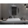 Mexen Loft okrúhle kúpeľňové zrkadlo 90 cm, rám inox - 9850-090-090-000-10