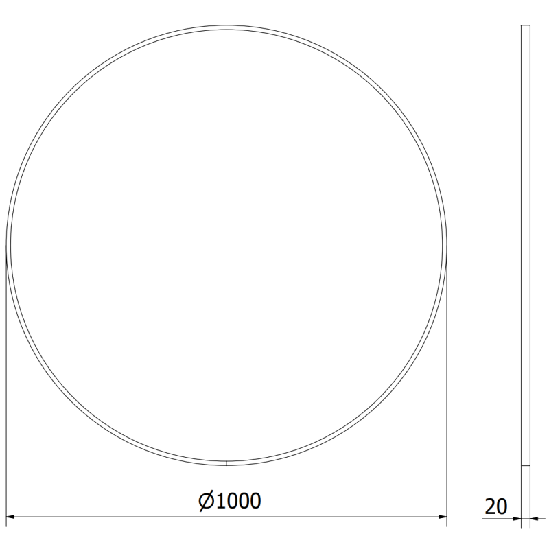 Mexen Loft okrúhle kúpeľňové zrkadlo 100 cm, inox rám - 9850-100-100-000-10