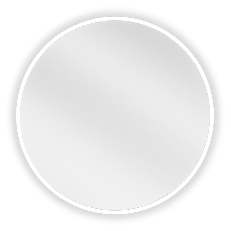 Mexen Loft okrúhle kúpeľňové zrkadlo 40 cm, biely rám - 9850-040-040-000-20