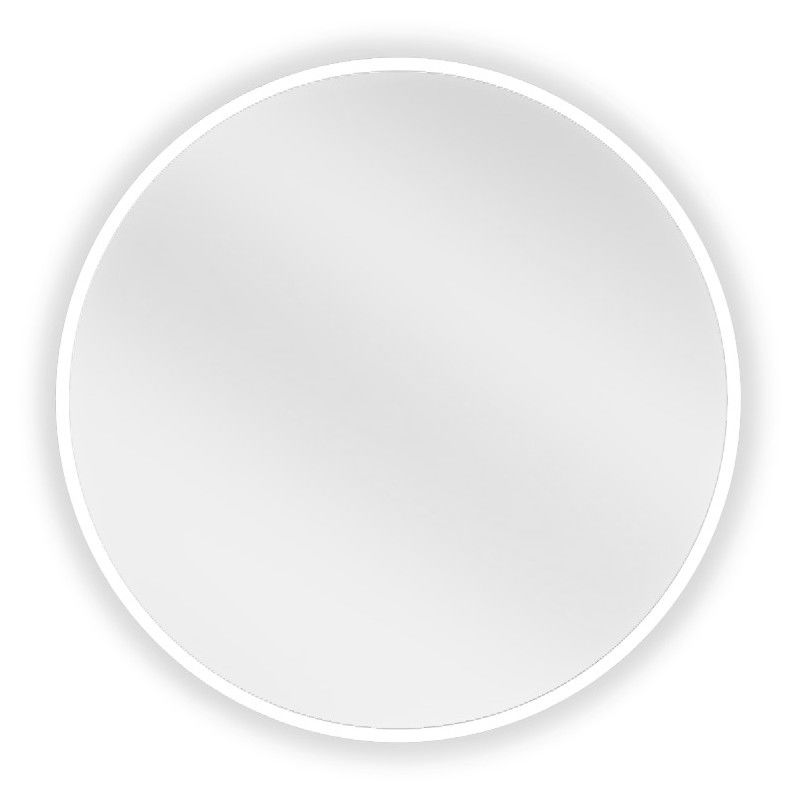 Mexen Loft kúpeľňové zrkadlo okrúhle 50 cm, biely rám - 9850-050-050-000-20