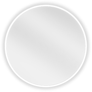 Mexen Loft kúpeľňové zrkadlo okrúhle 50 cm, biely rám - 9850-050-050-000-20