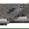 Mexen Loft kúpeľňové zrkadlo okrúhle 50 cm, biely rám - 9850-050-050-000-20