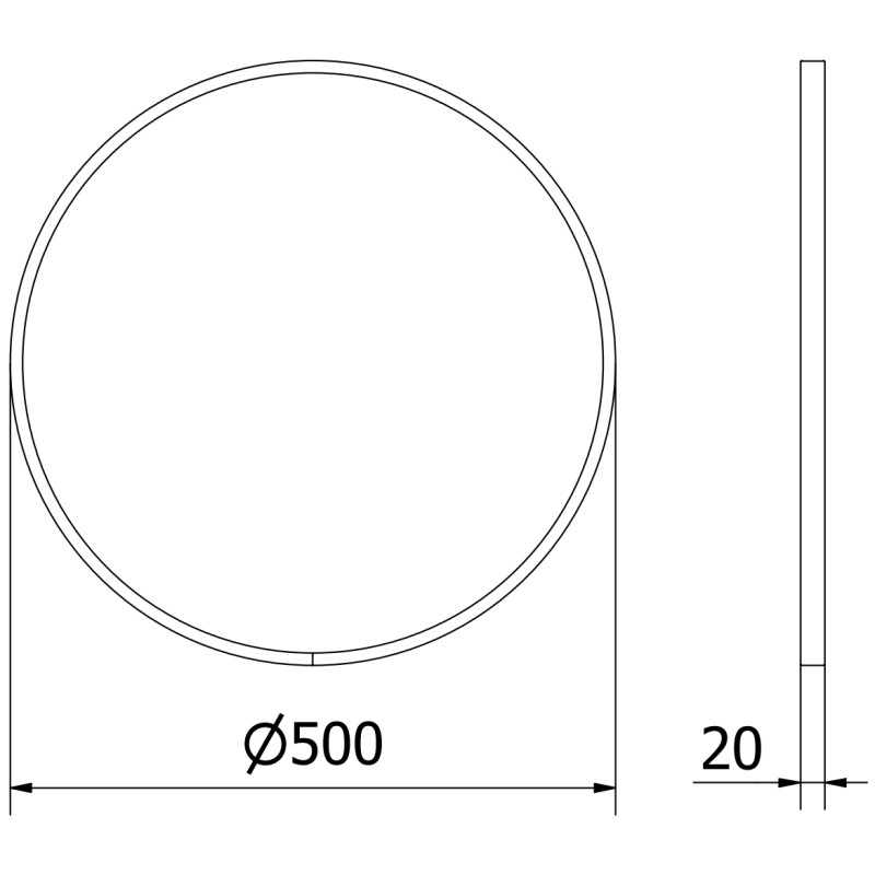 Mexen Loft kúpeľňové zrkadlo okrúhle 50 cm, biely rám - 9850-050-050-000-20