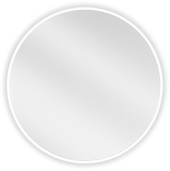 Mexen Loft kúpeľňové zrkadlo okrúhle 60 cm, biely rám - 9850-060-060-000-20