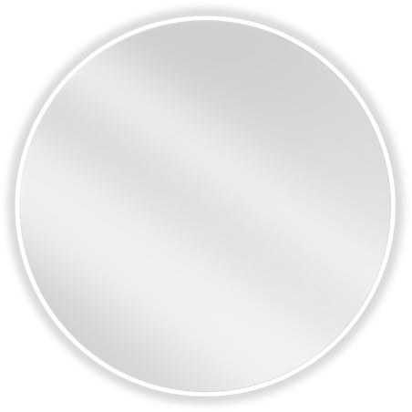 Mexen Loft kruhové kúpeľňové zrkadlo 80 cm, biely rám - 9850-080-080-000-20
