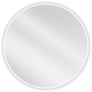 Mexen Loft kruhové kúpeľňové zrkadlo 80 cm, biely rám - 9850-080-080-000-20