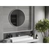 Mexen Loft kruhové kúpeľňové zrkadlo 80 cm, biely rám - 9850-080-080-000-20