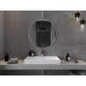 Mexen Loft okrúhle kúpeľňové zrkadlo 80 cm, biely rám - 9850-080-080-000-20