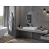 Mexen Loft kruhové kúpeľňové zrkadlo 80 cm, biely rám - 9850-080-080-000-20