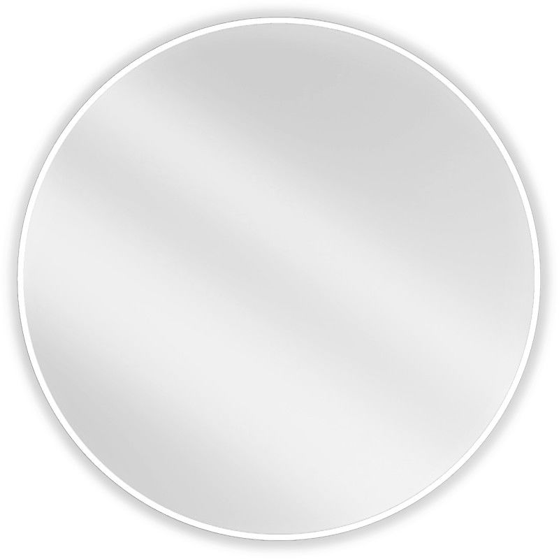 Mexen Loft okrúhle kúpeľňové zrkadlo 90 cm, biely rám - 9850-090-090-000-20