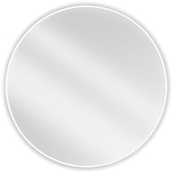 Mexen Loft okrúhle kúpeľňové zrkadlo 90 cm, biely rám - 9850-090-090-000-20