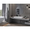Mexen Loft kúpeľňové zrkadlo okrúhle 90 cm, biely rám - 9850-090-090-000-20