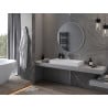 Mexen Loft okrúhle kúpeľňové zrkadlo 90 cm, biely rám - 9850-090-090-000-20