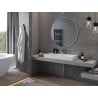 Mexen Loft okrúhle kúpeľňové zrkadlo 100 cm, biely rám - 9850-100-100-000-20