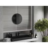 Mexen Loft okrúhle zrkadlo do kúpeľne 35 cm, čierny rám - 9850-035-035-000-70
