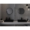 Mexen Loft okrúhle zrkadlo do kúpeľne 35 cm, čierny rám - 9850-035-035-000-70