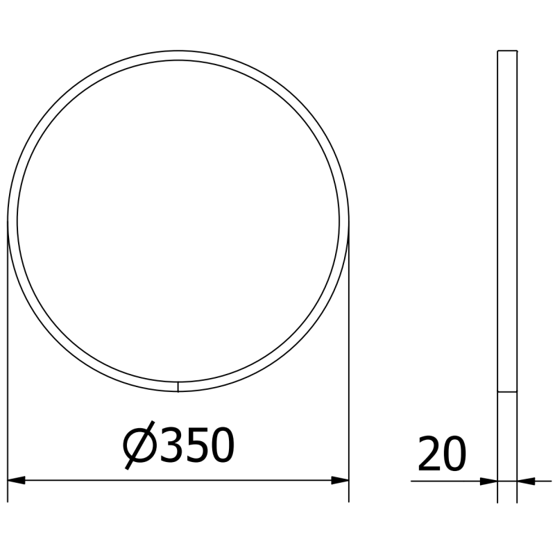 Mexen Loft okrúhle kúpeľňové zrkadlo 35 cm, čierny rám - 9850-035-035-000-70