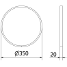 Mexen Loft okrúhle kúpeľňové zrkadlo 35 cm, čierny rám - 9850-035-035-000-70