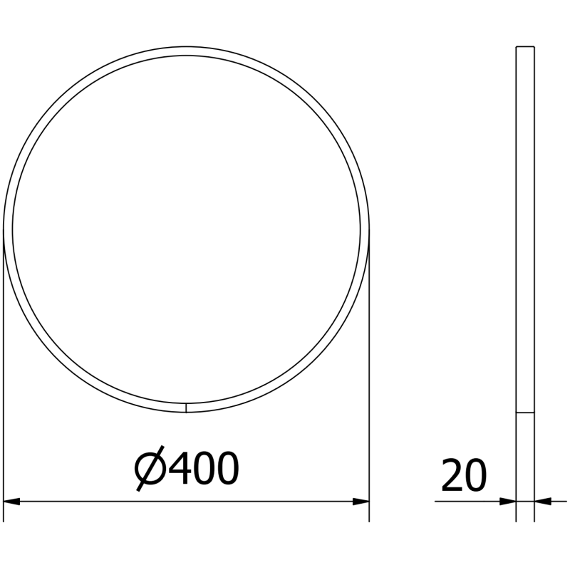 Mexen Loft okrúhle kúpeľňové zrkadlo 40 cm, čierny rám - 9850-040-040-000-70