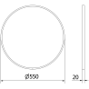 Mexen Loft okrúhle zrkadlo do kúpeľne 55 cm, čierny rám - 9850-055-055-000-70