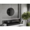 Mexen Loft okrúhle kúpeľňové zrkadlo 60 cm, čierny rám - 9850-060-060-000-70
