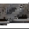 Mexen Loft okrúhle zrkadlo do kúpeľne 60 cm, čierny rám - 9850-060-060-000-70