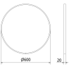 Mexen Loft okrúhle kúpeľňové zrkadlo 60 cm, čierny rám - 9850-060-060-000-70