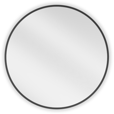 Mexen Loft kúpeľňové okrúhle zrkadlo 65 cm, čierny rám - 9850-065-065-000-70