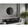 Mexen Loft kúpeľňové okrúhle zrkadlo 65 cm, čierny rám - 9850-065-065-000-70