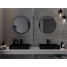 Mexen Loft kúpeľňové okrúhle zrkadlo 65 cm, čierny rám - 9850-065-065-000-70