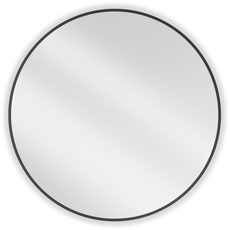 Mexen Loft okrúhle kúpeľňové zrkadlo 85 cm, čierny rám - 9850-085-085-000-70