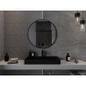Mexen Loft okrúhle kúpeľňové zrkadlo 85 cm, čierny rám - 9850-085-085-000-70