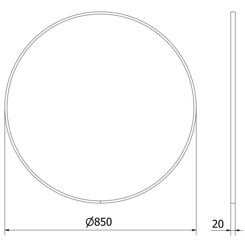 Mexen Loft kruhové zrkadlo do kúpeľne 85 cm, čierny rám - 9850-085-085-000-70