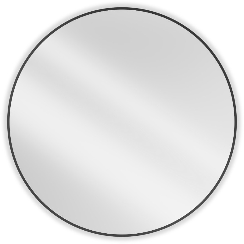 Mexen Loft kúpeľňové okrúhle zrkadlo 100 cm, čierny rám - 9850-100-100-000-70