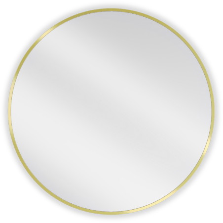 Mexen Loft Okrúhle kúpeľňové zrkadlo 75 cm, rám v brúsenom zlate - 9850-075-075-000-50