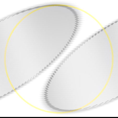 Mexen Loft zrkadlo do kúpeľne okrúhle 70 cm, zlatý rám - 9850-070-070-000-50