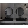 Mexen Loft okrúhle kúpeľňové zrkadlo 75 cm, čierny rám - 9850-075-075-000-70