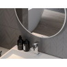 Mexen Loft kúpeľňové zrkadlo okrúhle 90 cm, biely rám - 9850-090-090-000-20
