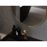 Mexen Loft okrúhle kúpeľňové zrkadlo 30 cm, brúsený zlatý rám - 9850-030-030-000-50