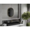 Mexen Loft oválne kúpeľňové zrkadlo 70 x 50 cm, zlatý brúsený rám - 9851-070-050-000-50