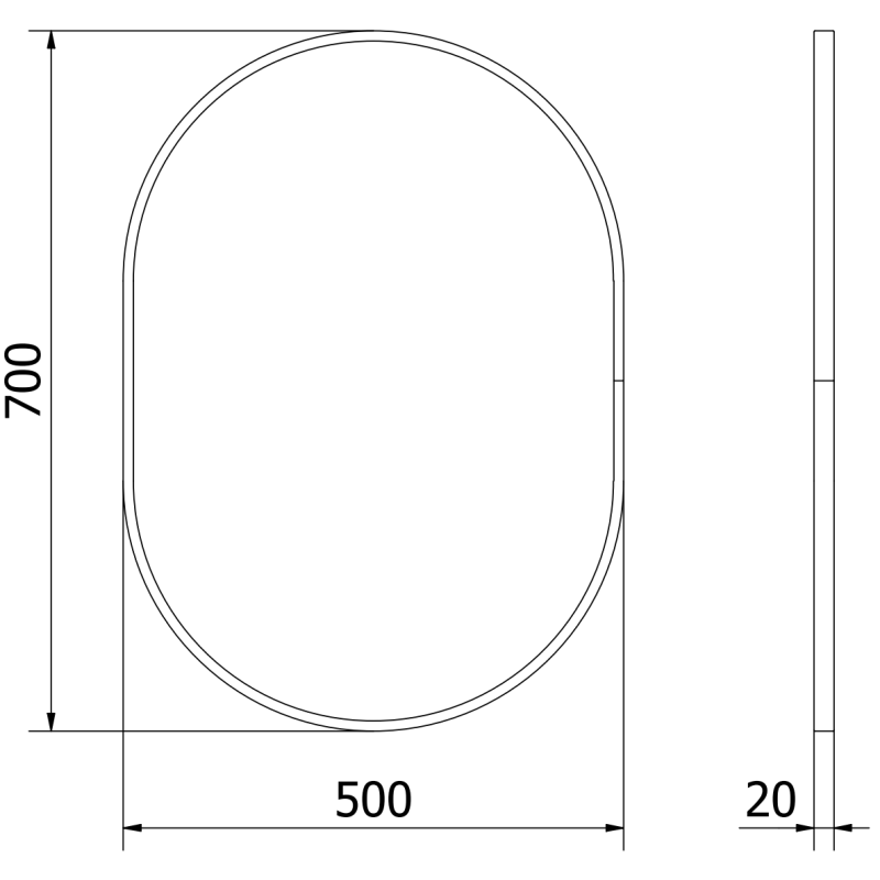 Mexen Loft oválne kúpeľňové zrkadlo 70 x 50 cm, zlatý rám - 9851-070-050-000-50