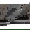 Mexen Loft oválne kúpeľňové zrkadlo 70 x 50 cm, čierny rám - 9851-070-050-000-70