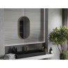Mexen Loft oválne kúpeľňové zrkadlo 75 x 40 cm, rám v brúsenom zlate - 9851-075-040-000-50