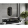 Mexen Loft oválne kúpeľňové zrkadlo 75 x 40 cm, zlatý rám - 9851-075-040-000-50