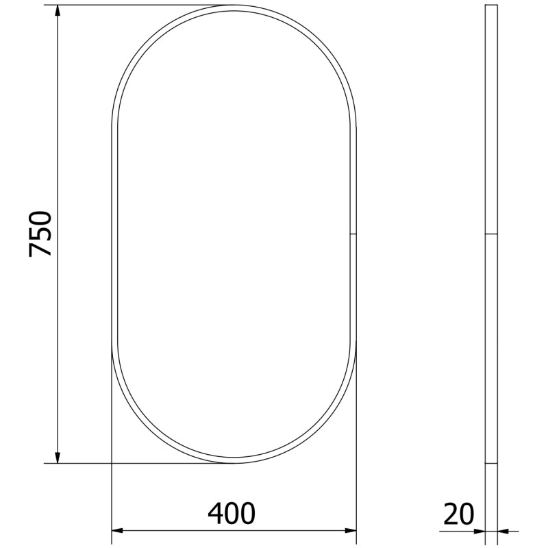 Mexen Loft oválne kúpeľňové zrkadlo 75 x 40 cm, rám v brúsenom zlate - 9851-075-040-000-50